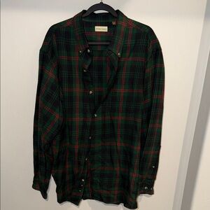 Classic Green and Red Plaid Men's Shirt